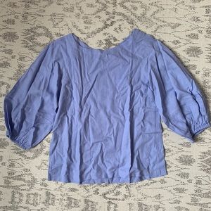 NWT LOFT Linen Balloon Sleeve Blouse XS